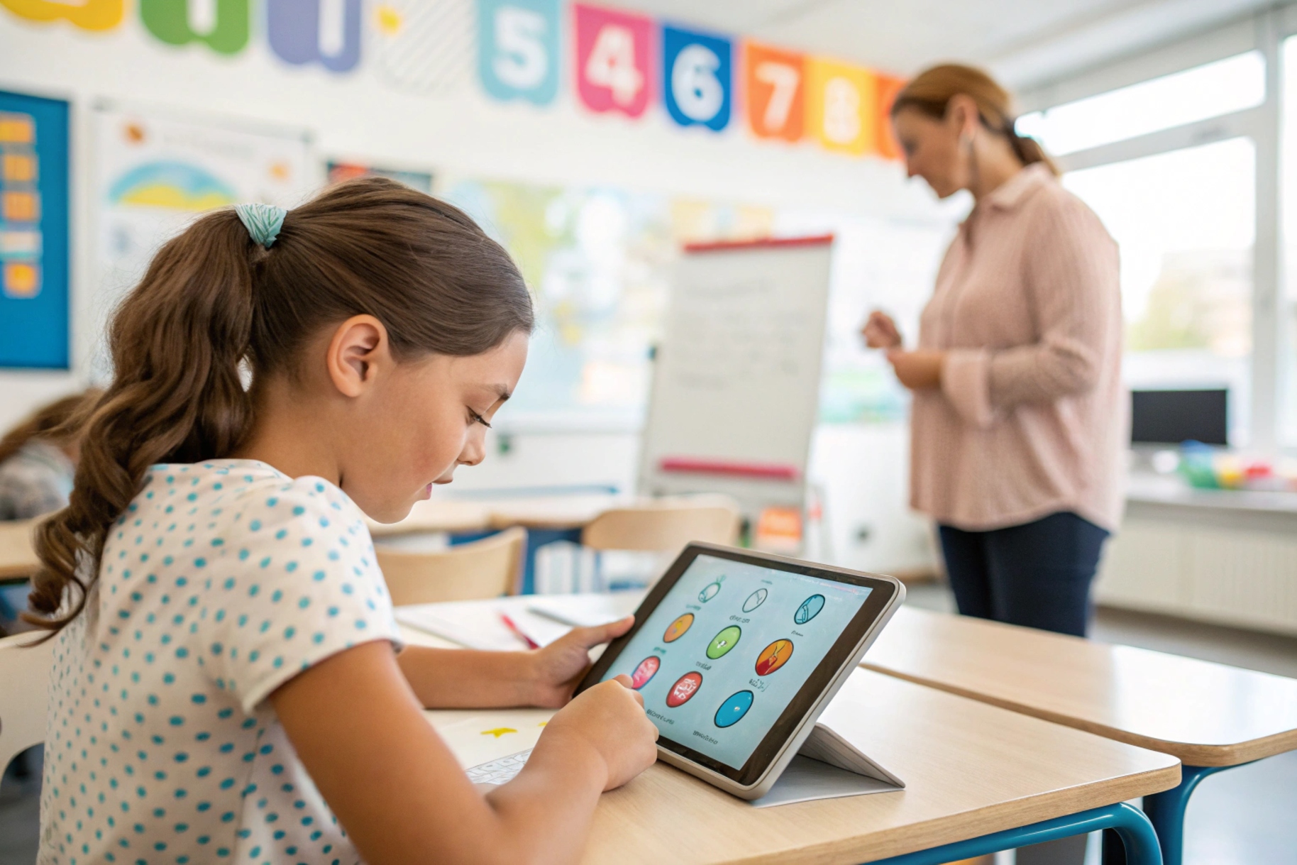 Child learning in classroom